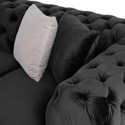 Clarice - Transitional Black Velvet Sofa Set — view 5