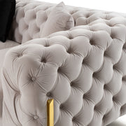 Clarice - Transitional Light Beige Velvet Sectional Sofa — view 5