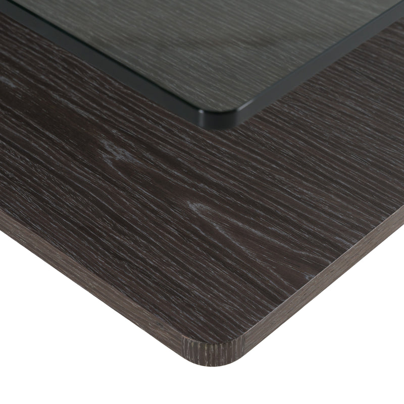 Clarion Modern Grey Elm & Glass Coffee Table — view 2