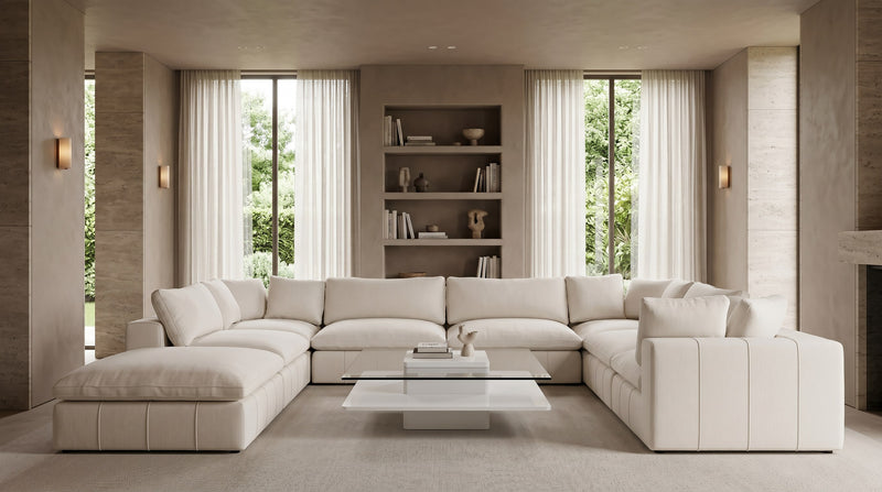 Clarion - Modern White & Clear Glass Coffee Table — view 4