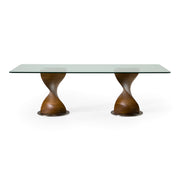 Cleveland - Contemporary Glass and Walnut Dining Table — view 5