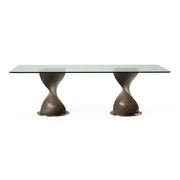 Cleveland - Contemporary Glass and Grey Ash Dining Table — view 2