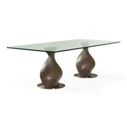 Cleveland - Contemporary Glass and Grey Ash Dining Table — view 3