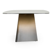 Clifford - Contemporary White Ceramic + Brushed Bronze Dining Table — view 5