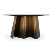 Clifford - Contemporary White Ceramic + Brushed Bronze Console Table — view 3