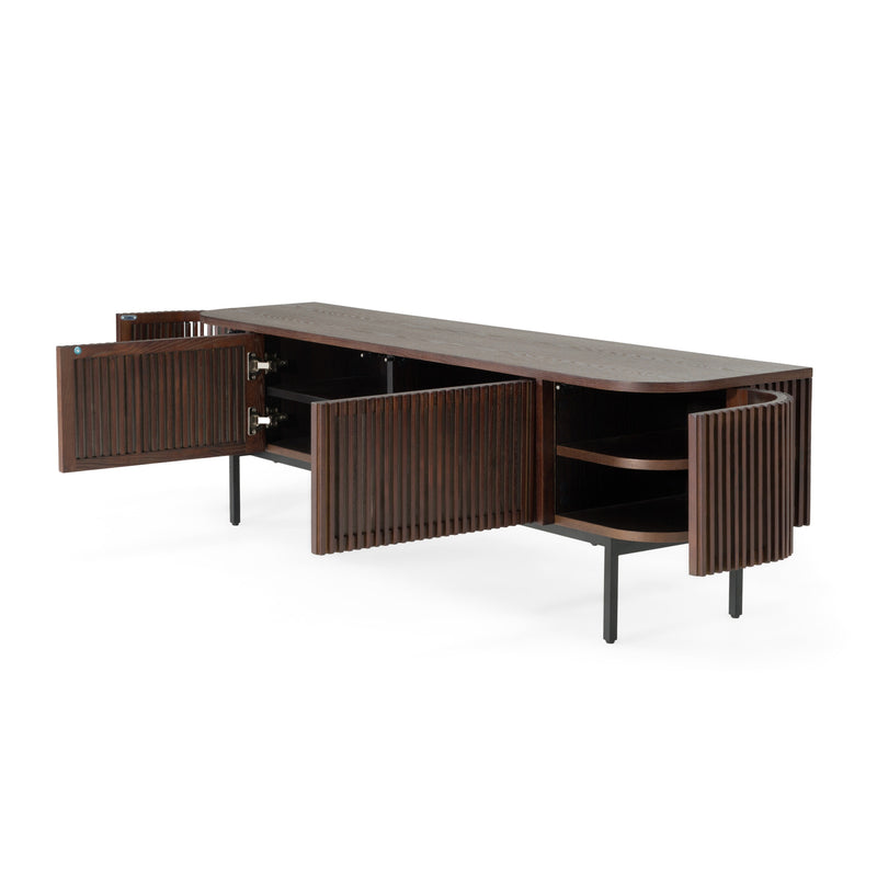Clifton - Modern Smoked Ash Tall TV Stand — view 4