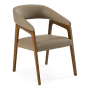 Clive Mid-Century Taupe & Walnut Dining Chair — view 2