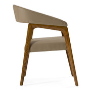 Clive Mid-Century Taupe & Walnut Dining Chair — view 3