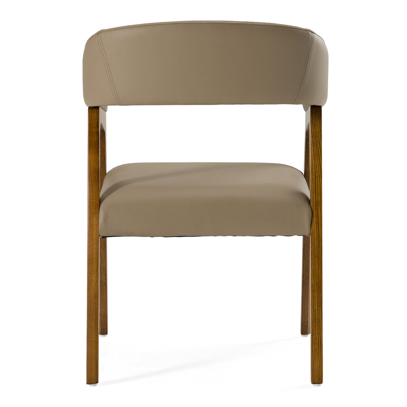 Clive Mid-Century Taupe & Walnut Dining Chair — view 4