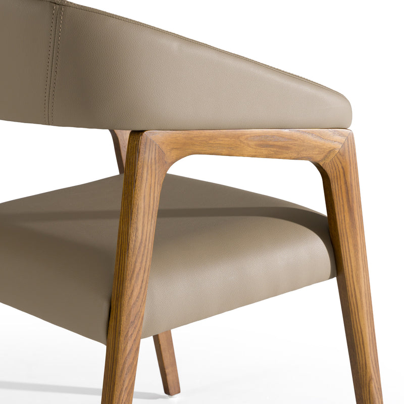 Clive Mid-Century Taupe & Walnut Dining Chair — view 5