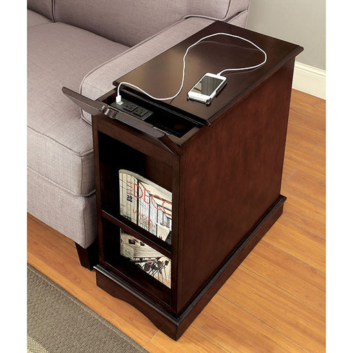 LILITH I Cherry Side Table w/ USB - R&R Furniture Gallery (Fountain Valley, CA)