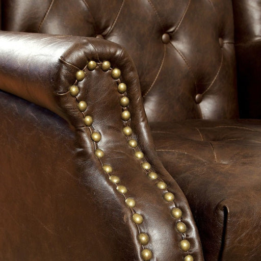 VAUGH Rustic Brown Accent Chair - R&R Furniture Gallery (Fountain Valley, CA)