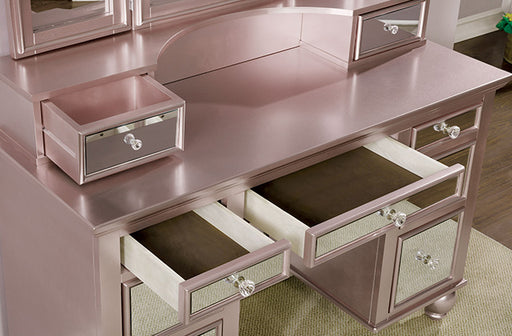 TRACY Rose Gold Vanity w/ Stool - R&R Furniture Gallery (Fountain Valley, CA)