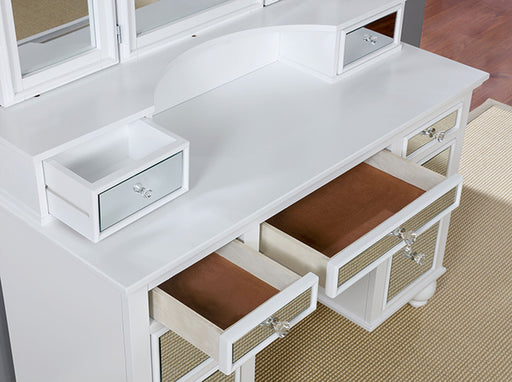 TRACY White Vanity w/ Stool - R&R Furniture Gallery (Fountain Valley, CA)