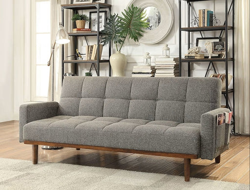 Nettie Gray/Oak Futon Sofa - R&R Furniture Gallery (Fountain Valley, CA)