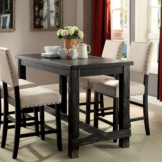 Sania 4 Pc Counter Ht Table Set with Bench - R&R Furniture Gallery (Fountain Valley, CA)