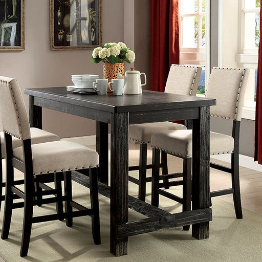 Sania 4 Pc Counter Ht Table Set with Bench - R&R Furniture Gallery (Fountain Valley, CA)