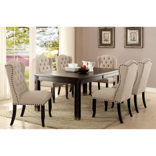 Sania 7 Pc Dining Table Set Black - R&R Furniture Gallery (Fountain Valley, CA)