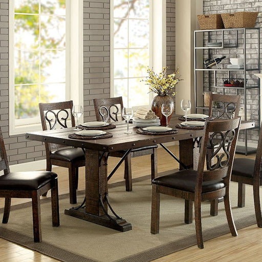 PAULINA Rustic Walnut Dining Table - R&R Furniture Gallery (Fountain Valley, CA)