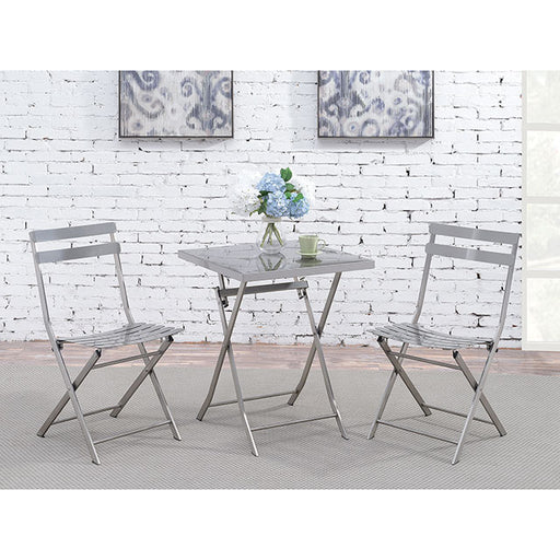 Lilah Stainless Folding Chair (2/Ctn) - R&R Furniture Gallery (Fountain Valley, CA)