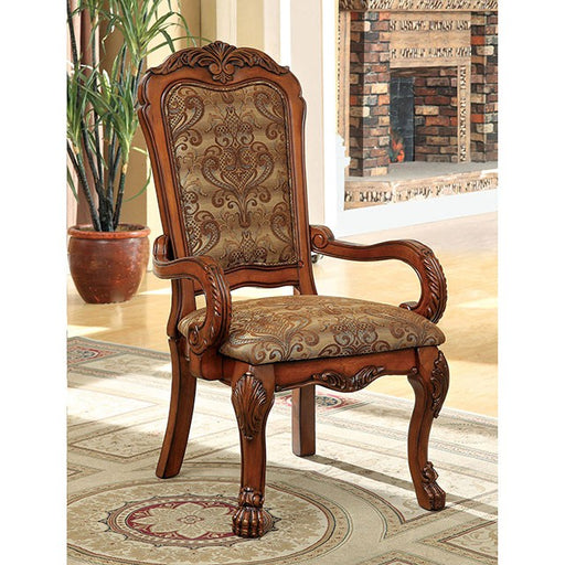 Medieve Antique Oak Arm Chair (2/CTN) - R&R Furniture Gallery (Fountain Valley, CA)