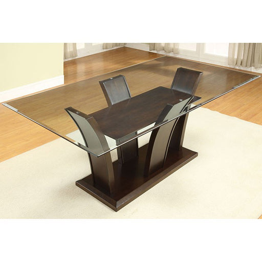 Manhattan 7 Pc Dining Table Set Cherry - R&R Furniture Gallery (Fountain Valley, CA)