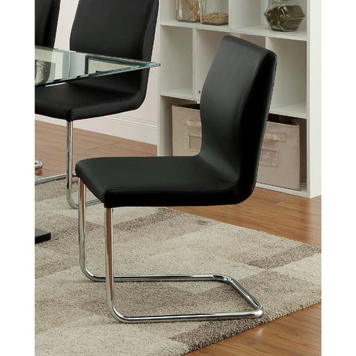 LODIA I Black/Silver Side Chair - R&R Furniture Gallery (Fountain Valley, CA)
