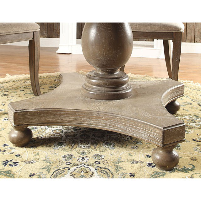 Kathryn Rustic Dark Oak Round Dining Table, Rustic Oak - R&R Furniture Gallery (Fountain Valley, CA)