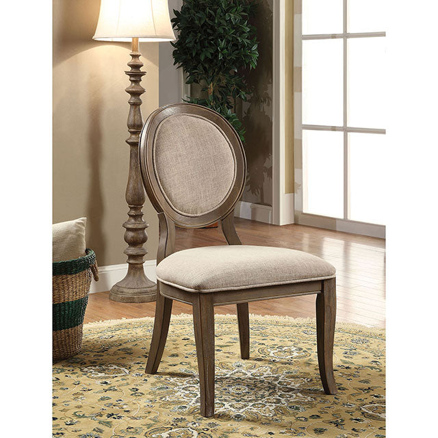 Kathryn Rustic Dark Oak Round Dining Table, Rustic Oak - R&R Furniture Gallery (Fountain Valley, CA)