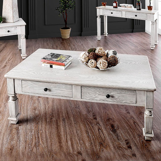 Joliet Antique White Coffee Table - R&R Furniture Gallery (Fountain Valley, CA)