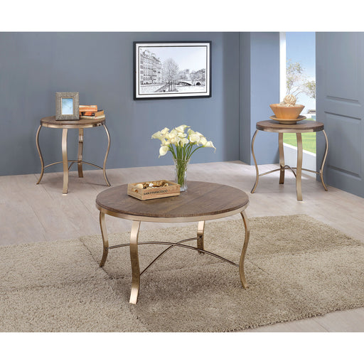 Wicklow 3 Pc. Table Set, Champagne - R&R Furniture Gallery (Fountain Valley, CA)