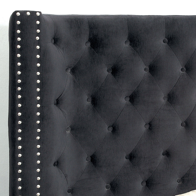 Rosabelle Bed Black, Grey, & Ivory - R&R Furniture Gallery (Fountain Valley, CA)
