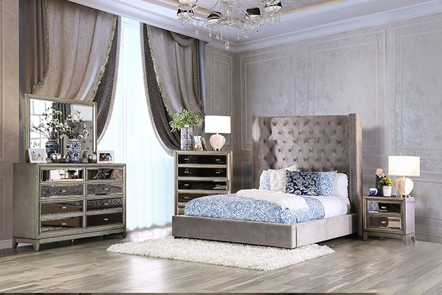 Rosabelle Bed Black, Grey, & Ivory - R&R Furniture Gallery (Fountain Valley, CA)