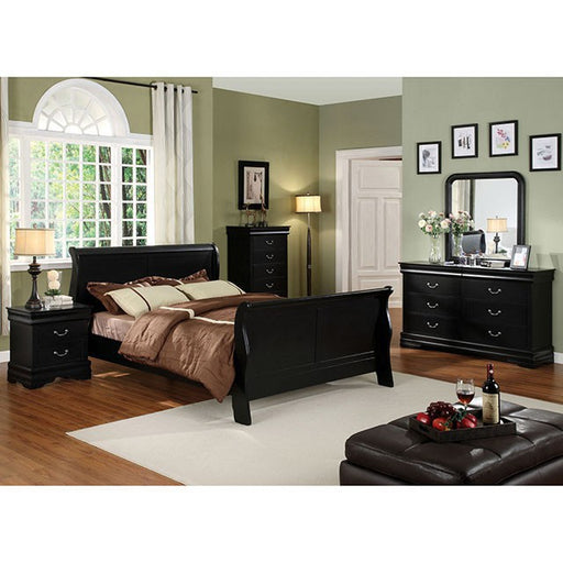 Louis Philippe Cal.King Bed Black & Grey - R&R Furniture Gallery (Fountain Valley, CA)