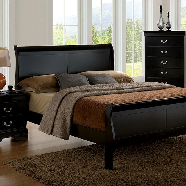 Louis Philippe Full, Twin, Full, & King Bed Black, Grey, Brown & White - R&R Furniture Gallery (Fountain Valley, CA)