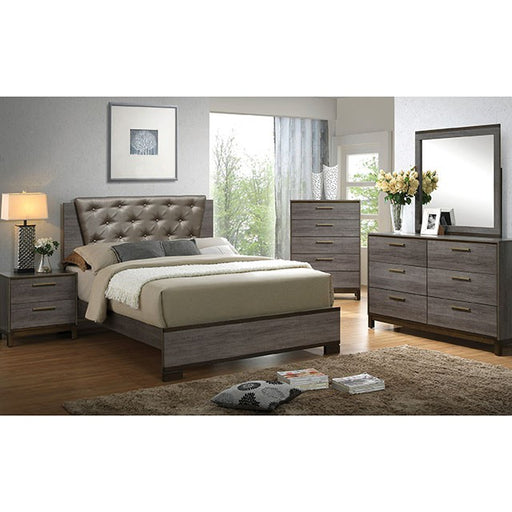 MANVEL Two-Tone Antique Gray Night Stand - R&R Furniture Gallery (Fountain Valley, CA)
