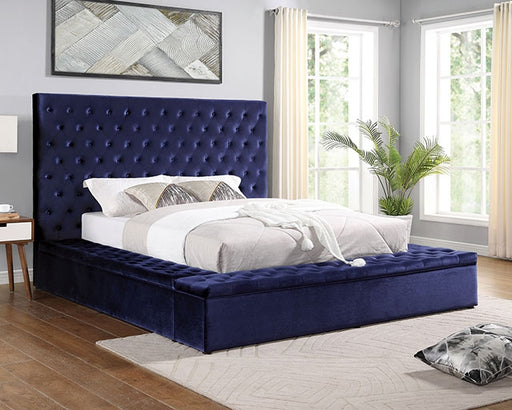 Davida Queen Bed Blue - R&R Furniture Gallery (Fountain Valley, CA)