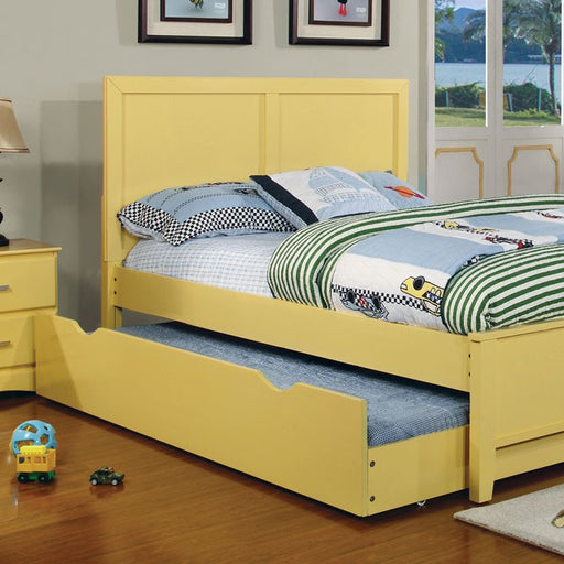PRIAM Full & Twin Bed, White/Gray, Pink, Chrome, & Yellow - R&R Furniture Gallery (Fountain Valley, CA)