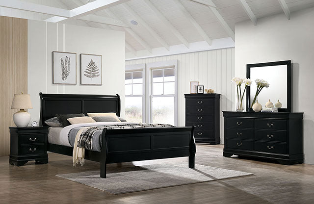 Louis Philippe Full, Twin, Full, & King Bed Black, Grey, Brown & White - R&R Furniture Gallery (Fountain Valley, CA)
