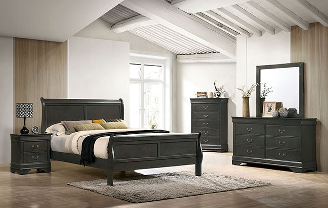 Louis Philippe Full, Twin, Full, & King Bed Black, Grey, Brown & White - R&R Furniture Gallery (Fountain Valley, CA)