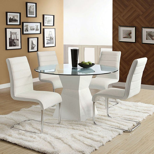 Mauna White Round Dining Table - R&R Furniture Gallery (Fountain Valley, CA)