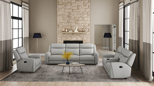 Jacobus Manual Recliner Loveseat w/ Console - R&R Furniture Gallery (Fountain Valley, CA)