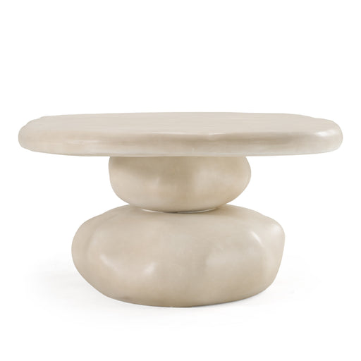 Coates - Modern Beige Concrete Coffee Table — view 2