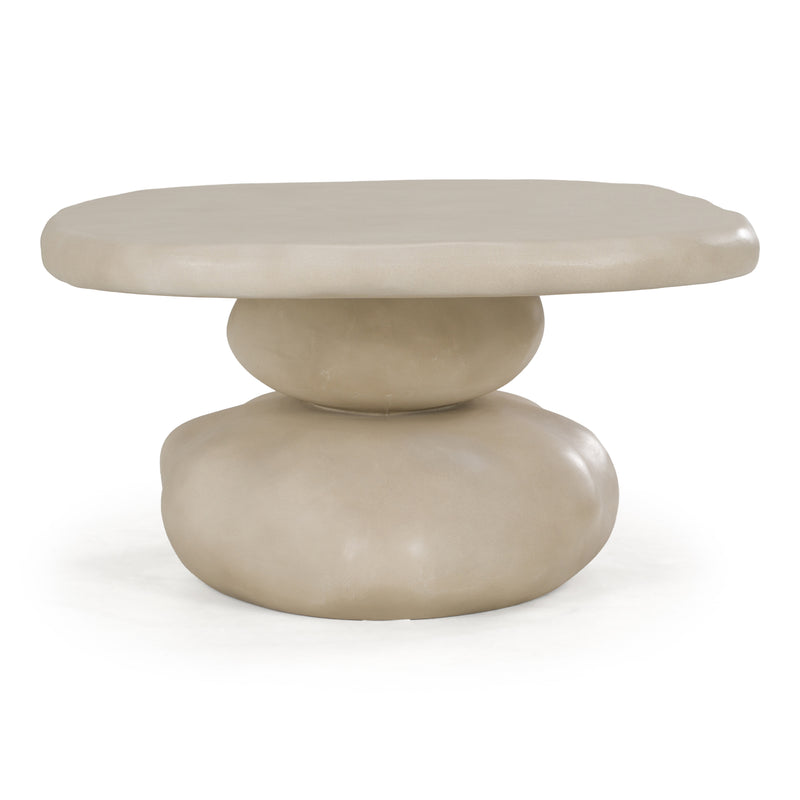 Coates - Modern Beige Concrete Coffee Table — view 5