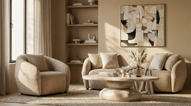 Coates - Modern Beige Concrete Coffee Table — view 4