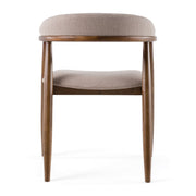Cohen - Mid-Century Modern Tan Fabric + Walnut Dining Chair — view 2