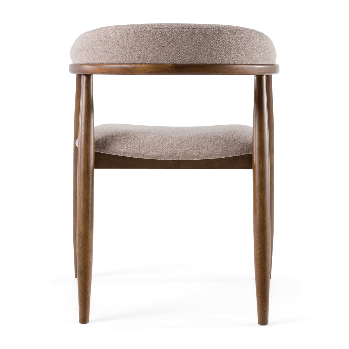 Cohen - Mid-Century Modern Tan Fabric + Walnut Dining Chair — view 2