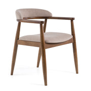 Cohen - Mid-Century Modern Tan Fabric + Walnut Dining Chair — view 5