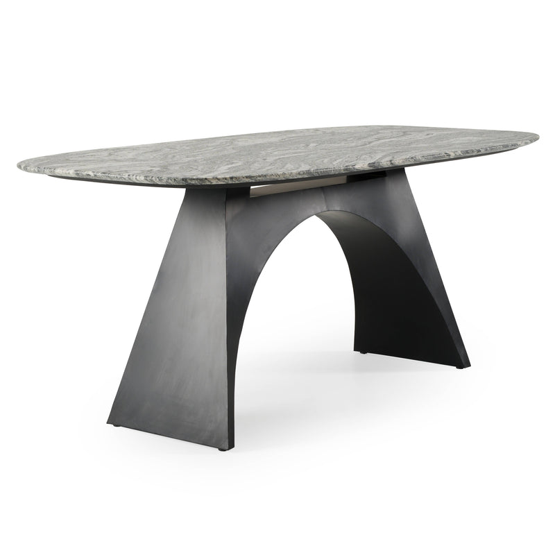 Colbert - Modern Black & White Marble Dining Table — view 2