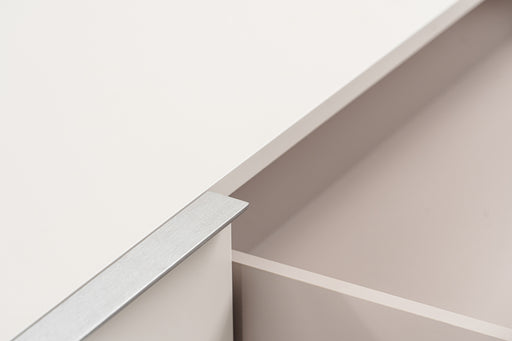 Colima - Modern Matte Beige + Walnut TV Stand — view 2